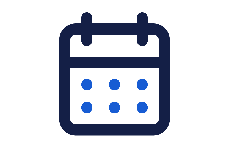 Icone - Calendrier de couleur bleu et noir